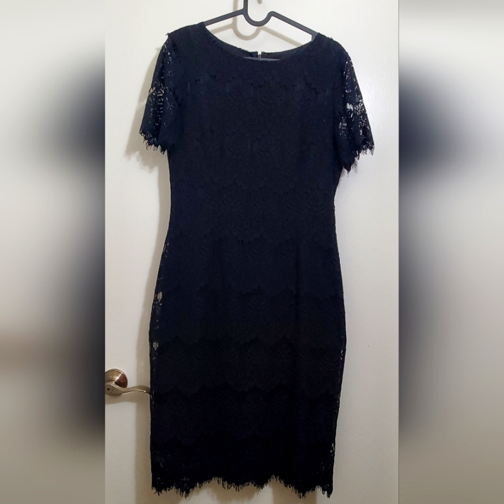 Preston & York Black Lace Midi Dress